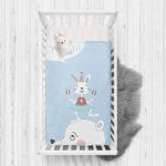 - Rh-Yatak-4814 - Realhomes  Sevimli Sirk Tavşanı Çocuk Odası Yatak Örtüsü Realhomes