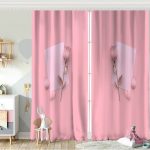 Pembe Zeminli Altın Gül 3D Baskılı Bebek Odası Fon Perde Realhomes