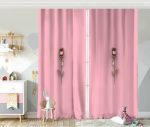 Pembe Zeminli Altın Gül 3D Baskılı Bebek Odası Fon Perde Realhomes