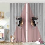 Modern Pembe Zeminli 3D Yıldız Desenli Bebek Odası Fon Perde Realhomes