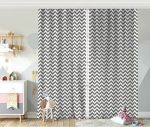Zİgzag Desenli Dijital Baskılı Bebek Odası Fon Perde Realhomes