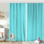 Pembe Zigzag Desenli Altın Detaylı Modern Bebek Odası Fon Perde Realhomes