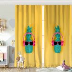 Mavi Gri Gold Zigzag Desenli Özel Tasarımlı Bebek Odası Fon Perde Realhomes