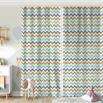 Sarı Zeminli Ananas Detaylı Modern Bebek Odası Fon Perde Realhomes