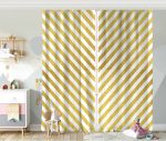 Modern Altın Çizgiler Özel Tasarımlı Bebek Odası Fon Perde Realhomes