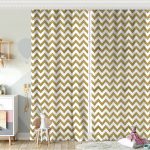 Modern Altın Çizgiler Özel Tasarımlı Bebek Odası Fon Perde Realhomes