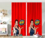 - Rh-CPerde-3281-Kirmizi-Zeminli-Popart-Wow-Desenli-Modern-Bebek-Odasi-Fon-Perde - Realhomes  Kırmızı Zeminli Popart Wow Desenli Modern Bebek Odası Fon Perde Realhomes