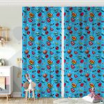 Siyah Çizgili Popart Makeup Desenli Bebek Odası Fon Perde Realhomes