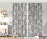 - Rh-CPerde-3563-Gri-Zeminli-Kar-Taneleri-Temali-Modern-Tasarim-Bebek-Odasi-Fon-Perde - Realhomes  Gri Zeminli Kar Taneleri Temalı Modern Tasarım Bebek Odası Fon Perde Realhomes