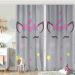 Baykuş Desenli Dijital Baskılı Bebek Odası Fon Perde Realhomes