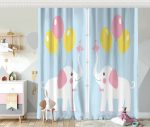 - Rh-CPerde-4308m-Mavi-Zeminde-Fil-ve-Balon-Desenli-Cocuk-Odasi-Fon-Perde - Realhomes  Mavi Zeminde Fil ve Balon Desenli Çocuk Odası Fon Perde Realhomes