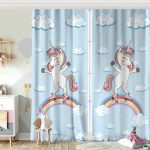 Beyaz Zeminde Uçan Balon Desenli Dijital Baskılı Çocuk Odası Fon Perde Realhomes