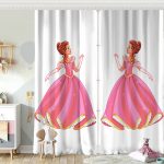 Pembe Zeminde Uçan Balon Desenli Dijital Baskılı Çocuk Odası Fon Perde Realhomes