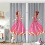 Pamuk Prenses Çizgifilm Desenli 3D Çocuk Odası Fon Perde Realhomes