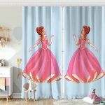 Pamuk Prenses Çizgifilm Desenli 3D Çocuk Odası Fon Perde Realhomes