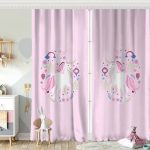 Mavi Zeminde Unicorn Sevimli At Çocuk Odası Fon Perde Realhomes