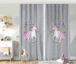 - Rh-CPerde-4335-Gri-Zeminde-Unicorn-Sevimli-At-Cocuk-Odasi-Fon-Perde - Realhomes  Gri Zeminde Unicorn Sevimli At Çocuk Odası Fon Perde Realhomes