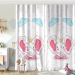 Gri Zeminde Unicorn Sevimli At Çocuk Odası Fon Perde Realhomes