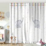 Gri Zeminde Baby Shower Tasarımlı Çocuk Odası Fon Perde Realhomes