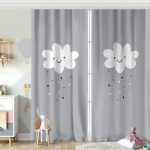 Mavi Zeminde Yalnız Bulut Çocuk Odası Fon Perde Realhomes