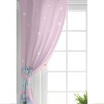 Pembe Zeminde Unicorn Tasarımlı Çocuk Odası Fon Perde Realhomes