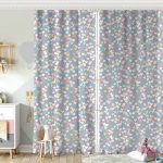 Mavi Zeminde Rengarenk Kalpler Çocuk Odası Fon Perde Realhomes