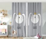 - Rh-CPerde-4387-Gri-Zeminde-Its-Girl-Tavsan-Motifli-Bebek-Odasi-Fon-Perde - Realhomes  Gri Zeminde Its Girl Tavşan Motifli Bebek Odası Fon Perde Realhomes