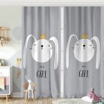 Pembe Zeminde Its Girl Tavşan Motifli Bebek Odası Fon Perde Realhomes