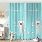 Pembe Zeminde Its Girl Tavşan Motifli Bebek Odası Fon Perde Realhomes