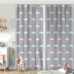 Renkli Şemsiyeler Özel Tasarımlı Bebek Odası Fon Perde Realhomes