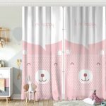 Gri Zeminde Deniz ve Ayıcık Desenli Bebek Odası Fon Perde Realhomes