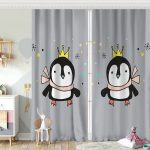 Uçan Sevimli Penguen Tasarımlı Bebek Odası Fon Perde Realhomes