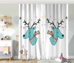- Rh-CPerde-4432-Beyaz-Zeminde-Mavi-Geyik-Cizimli-Bebek-Odasi-Fon-Perde - Realhomes  Beyaz Zeminde Mavi Geyik Çizimli Bebek Odası Fon Perde Realhomes