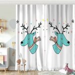 Gri Zeminde Atkılı Baykuş Desenli Bebek Odası Fon Perde Realhomes