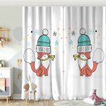 Pembe Zeminde Sevimli Tilki Desenli Bebek Odası Fon Perde Realhomes