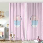 Gri Zeminde Uçan Balon Desenli Bebek Odası Fon Perde Realhomes