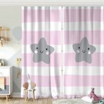 Beyaz Zeminde Ay ve Bulut Desenli Bebek Odası Fon Perde Realhomes