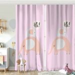 Gri Zeminde Sevimli Filler Özel Tasarımlı Bebek Odası Fon Perde Realhomes