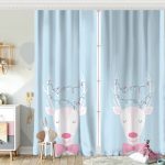 Gri Zeminde Sevimli Filler Özel Tasarımlı Bebek Odası Fon Perde Realhomes