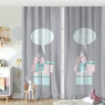 Mavi Zeminde Unicorn At Tasarımlı  Bebek Odası Fon Perde Realhomes