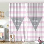 Pembe Zeminde Kuğu Motifli Özel Tasarım Bebek Odası Fon Perde Realhomes