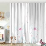 Gri Zeminli Sevimli Geyik Tasarımlı Bebek Odası Fon Perde Realhomes