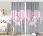 - Rh-CPerde-4573p-Gri-Zeminli-Pembe-Kalpli-Unicorn-Desenli-Cocuk-Odasi-Fon-Perde - Realhomes  Gri Zeminli Pembe Kalpli Unicorn Desenli Çocuk Odası Fon Perde Realhomes