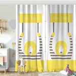 Mavi Zeminde Ayıcık Motifli Dijital Baskılı Çocuk Odası Fon Perde Realhomes