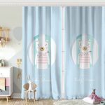 Welcome Baby Shower Temalı Sevimli Ayıcık Çocuk Odası Fon Perde Realhomes