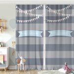 Pembe Çizgili Baby Shower Çocuk Odası Fon Perde Realhomes