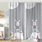 Sevimli Sirk Tavşanı Çocuk Odası Fon Perde Realhomes