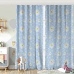 Realhomes Papatya Desenli Dijital Baskılı Modern Çocuk Odası Fon Perde Realhomes