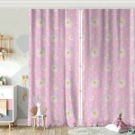 Realhomes Papatya Desenli Dijital Baskılı Modern Çocuk Odası Fon Perde Realhomes