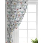 Realhomes Uçak Desenli Bulutlar Dijital Baskılı Modern Çocuk Odası Fon Perde Realhomes